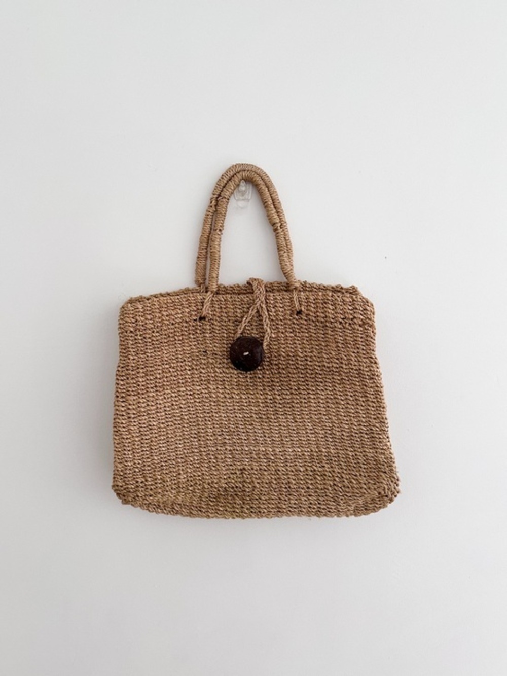 Vintage Hunt Club Raffia Tote Bag Natural Straw Market Bag Beach Resort Purse